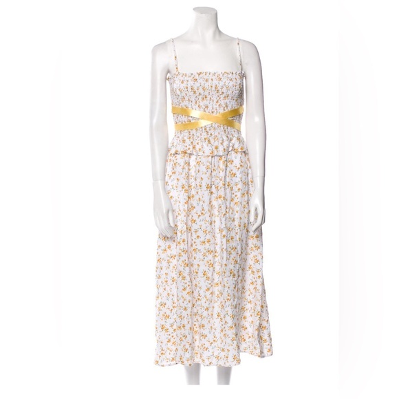 REFORMATION 100% Linen Ditsy Floral Spaghetti Strap Miles Dress Size Medium NWT - Picture 7 of 9